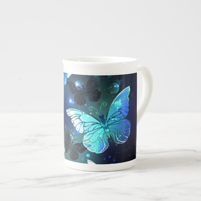 Fluttering Night Butterfly Bone China Mug (Front Right)