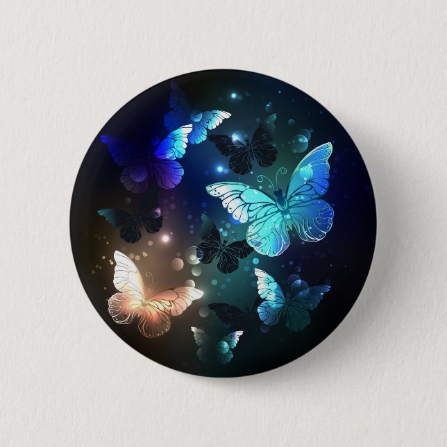 Fluttering Night Butterfly Button (Front)