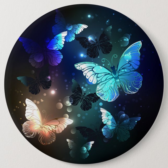 Fluttering Night Butterfly Button (Front)