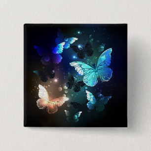 Fluttering Night Butterfly Button