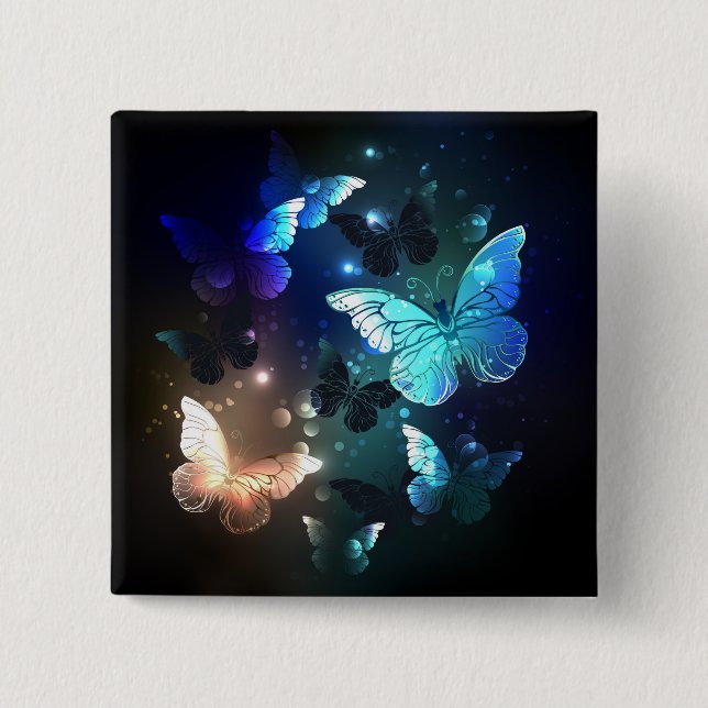Fluttering Night Butterfly Button (Front)