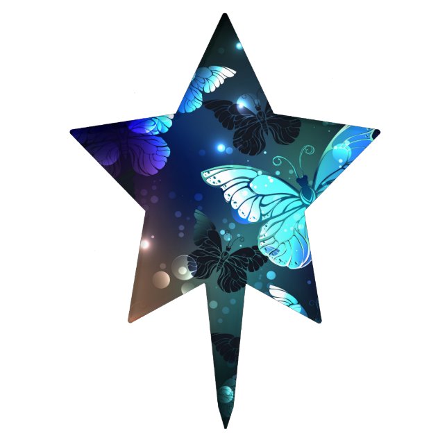 Fluttering Night Butterfly Cake Topper (Front)