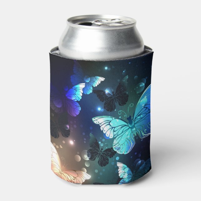 Fluttering Night Butterfly Can Cooler (Can Front)