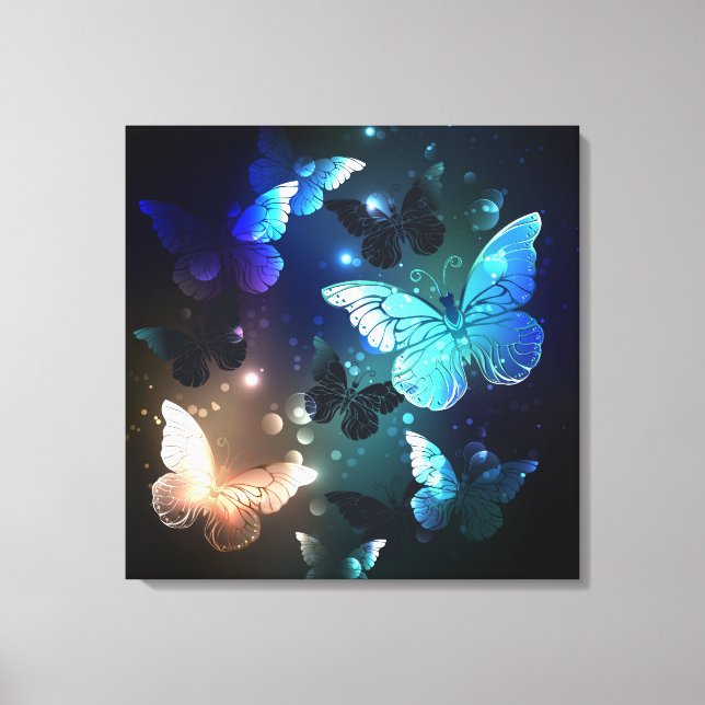 Fluttering Night Butterfly Canvas Print (Front)