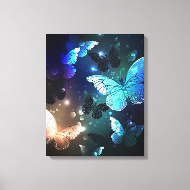 Fluttering Night Butterfly Canvas Print (Front)