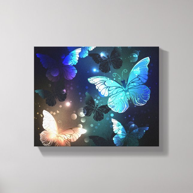 Fluttering Night Butterfly Canvas Print (Front)