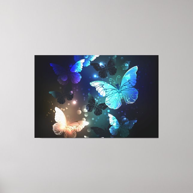 Fluttering Night Butterfly Canvas Print (Front)