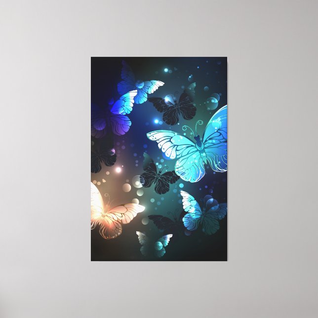 Fluttering Night Butterfly Canvas Print (Front)