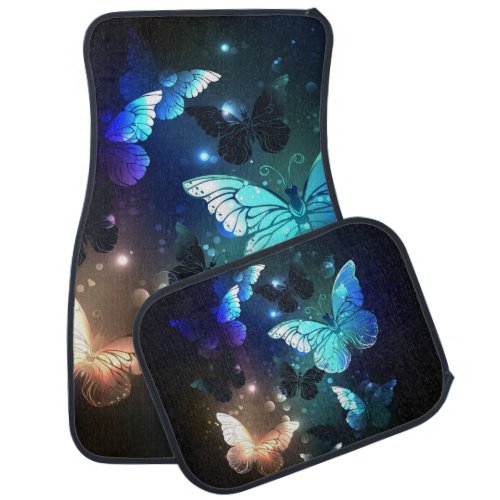 Fluttering Night Butterfly Car Floor Mat