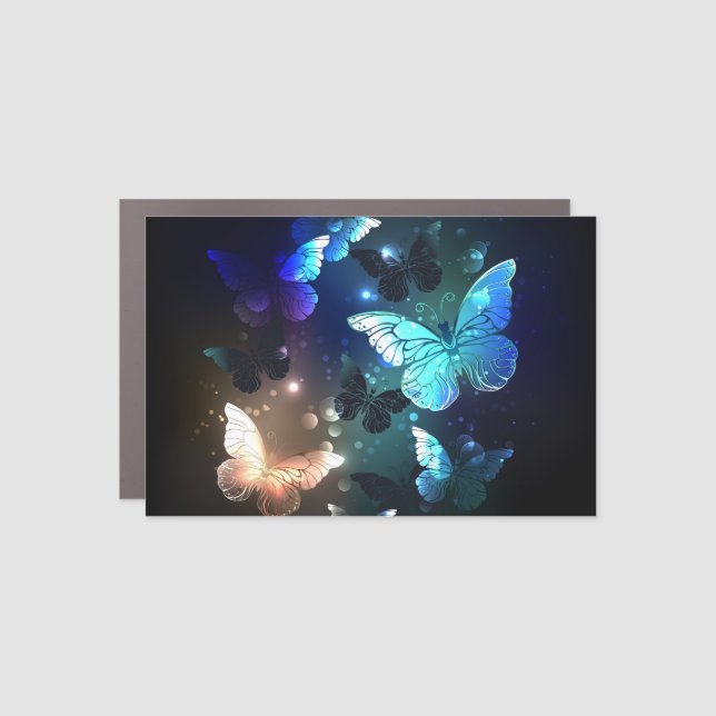 Fluttering Night Butterfly Car Magnet (Front)