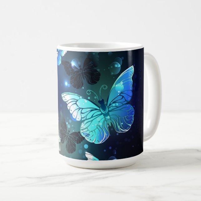Fluttering Night Butterfly Coffee Mug (Front Right)