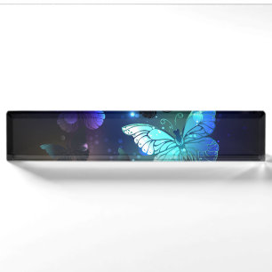 Fluttering Night Butterfly Desk Name Plate
