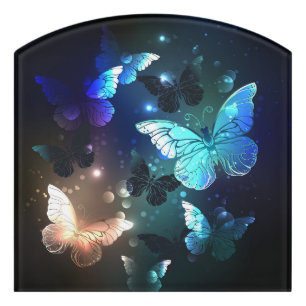 Fluttering Night Butterfly Door Sign
