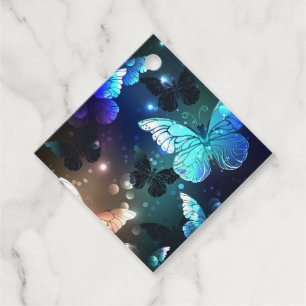 Fluttering Night Butterfly Favor Tags