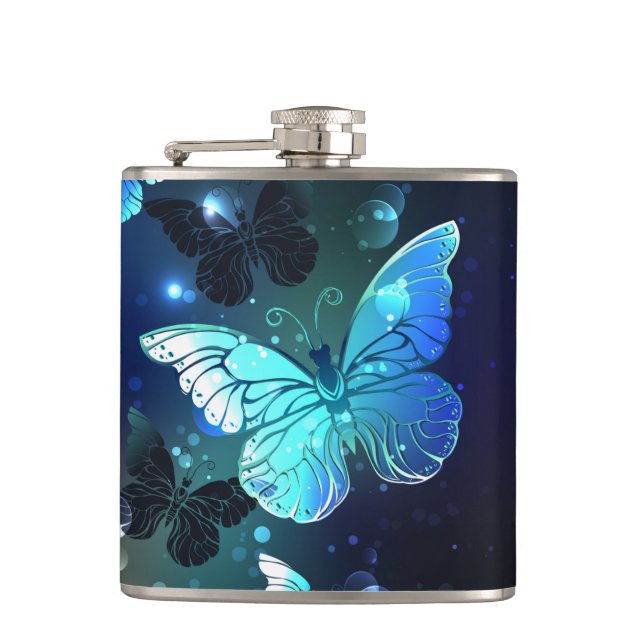 Fluttering Night Butterfly Flask (Front)