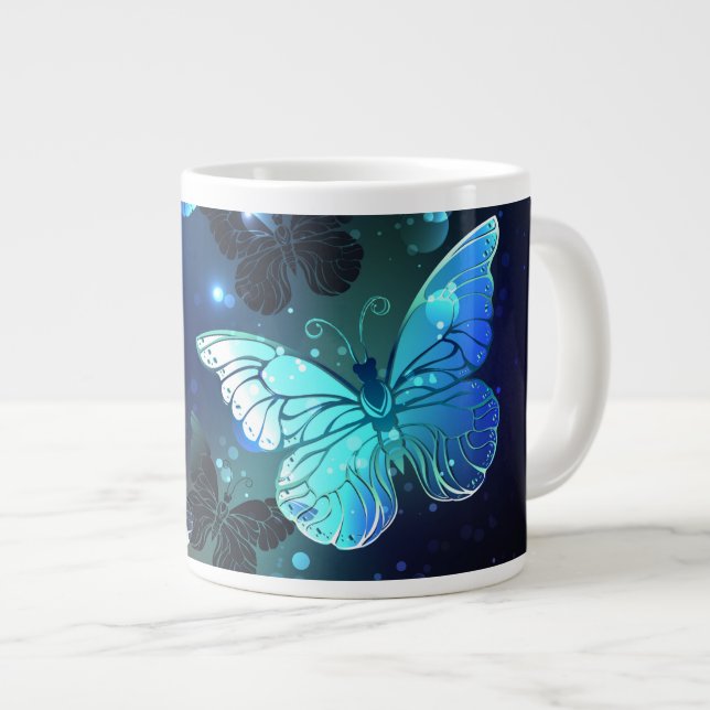 Fluttering Night Butterfly Giant Coffee Mug (Front Right)