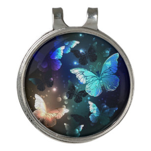 Fluttering Night Butterfly Golf Hat Clip