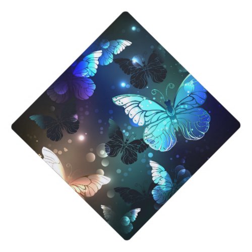 Fluttering Night Butterfly Graduation Cap Topper