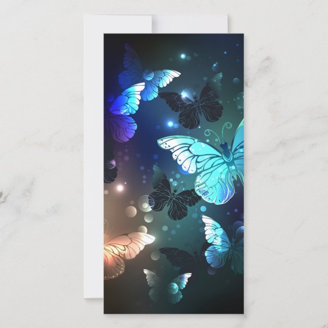 Fluttering Night Butterfly Holiday Card (Front)