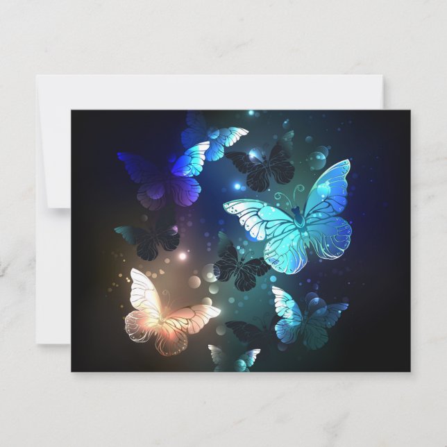 Fluttering Night Butterfly Invitation (Front)