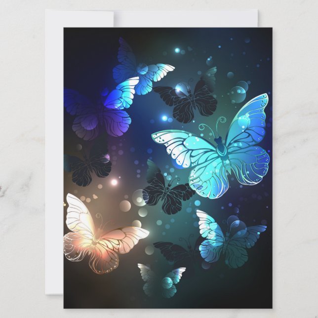 Fluttering Night Butterfly Invitation (Front)