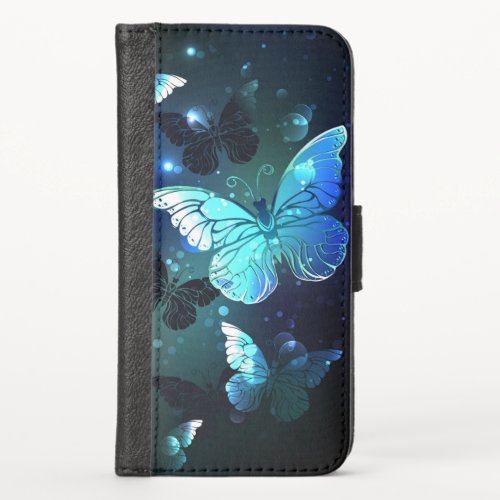 Fluttering Night Butterfly iPhone XS Wallet Case