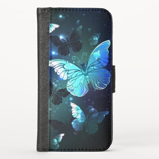 Fluttering Night Butterfly iPhone Wallet Case (Front)