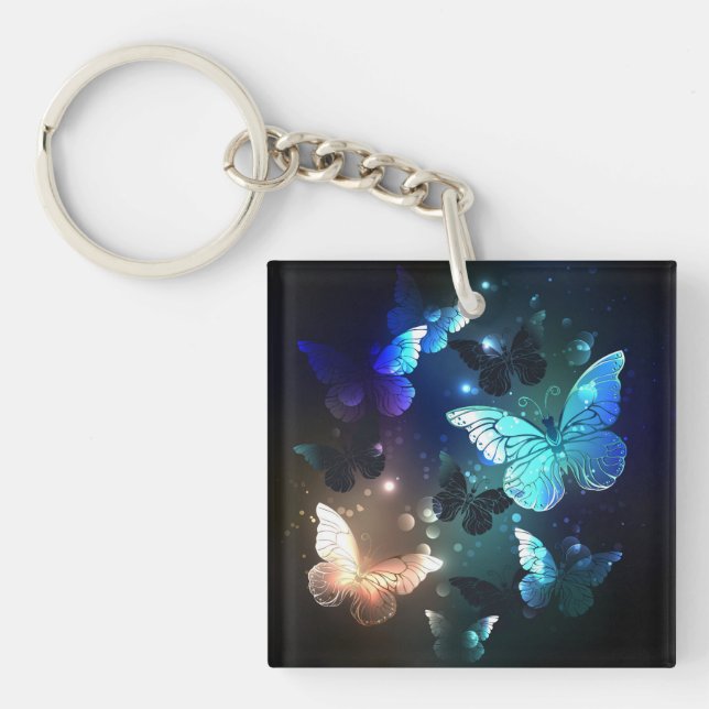 Fluttering Night Butterfly Keychain (Front)