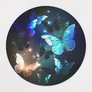 Fluttering Night Butterfly Kids' Labels