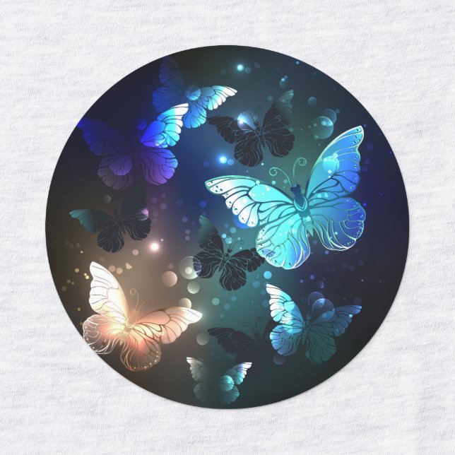 Fluttering Night Butterfly Kids' Labels (Design 1)