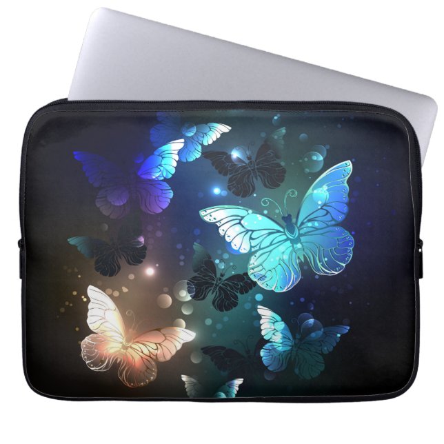 Fluttering Night Butterfly Laptop Sleeve (Front)