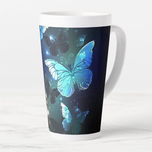 Fluttering Night Butterfly Latte Mug
