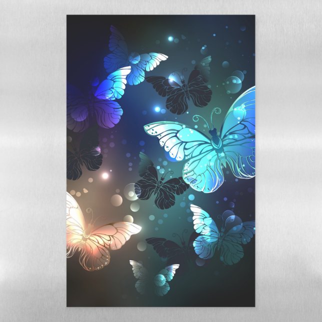 Fluttering Night Butterfly Magnetic Dry Erase Sheet (Vertical)