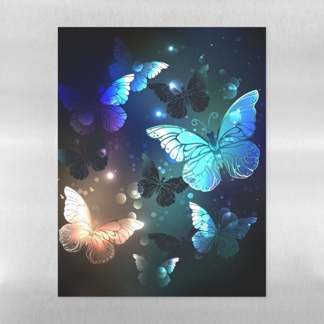 Fluttering Night Butterfly Magnetic Dry Erase Sheet (Vertical)