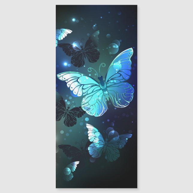 Fluttering Night Butterfly Magnetic Invitation (Front)