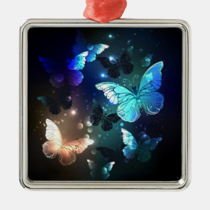 Fluttering Night Butterfly Metal Ornament