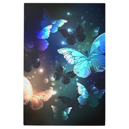 Fluttering Night Butterfly Metal Print