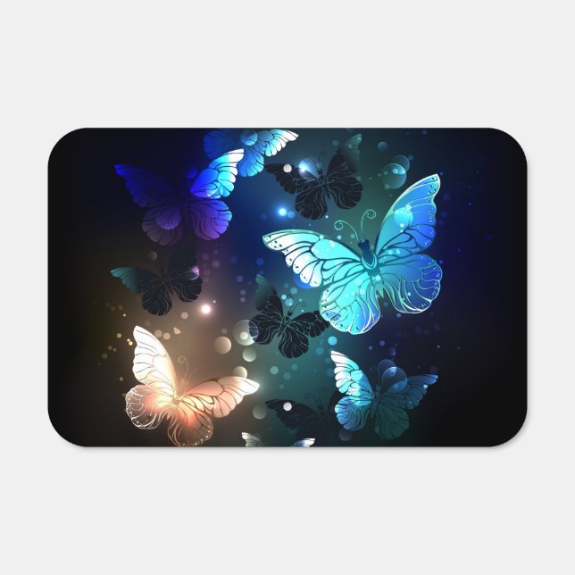 Fluttering Night Butterfly Metal Sign (Front)