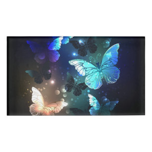 Fluttering Night Butterfly Name Tag