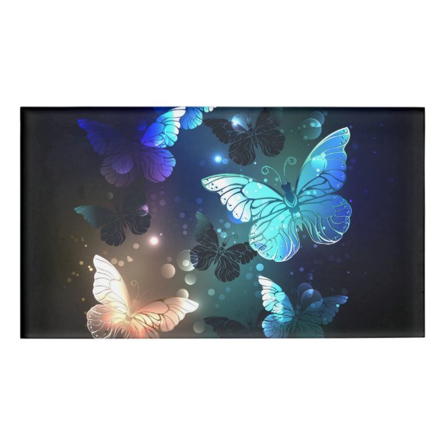 Fluttering Night Butterfly Name Tag (Front)