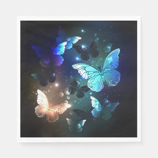 Fluttering Night Butterfly Napkins (Front)