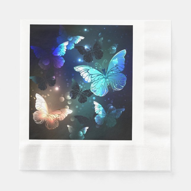Fluttering Night Butterfly Napkins (Front)