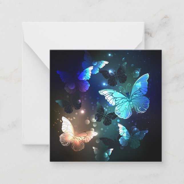 Fluttering Night Butterfly Note Card (Front)