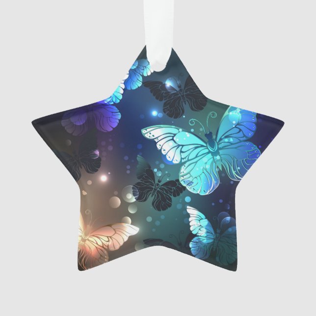 Fluttering Night Butterfly Ornament (Front)