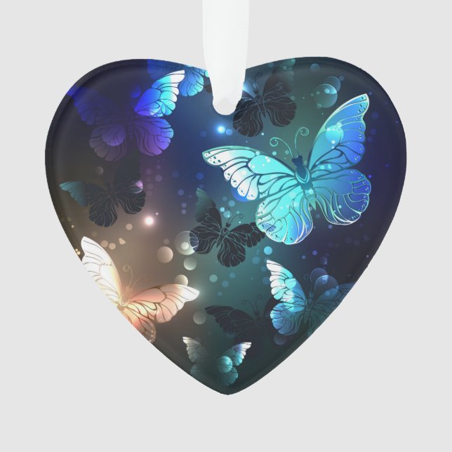 Fluttering Night Butterfly Ornament (Front)