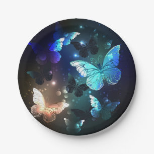 Fluttering Night Butterfly Paper Plates