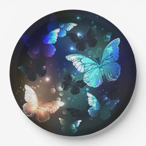 Fluttering Night Butterfly Paper Plates