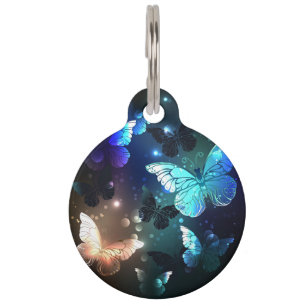 Fluttering Night Butterfly Pet ID Tag