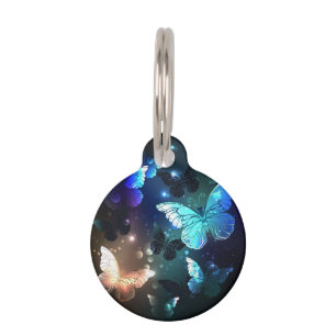 Fluttering Night Butterfly Pet ID Tag