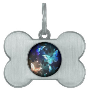 Fluttering Night Butterfly Pet ID Tag